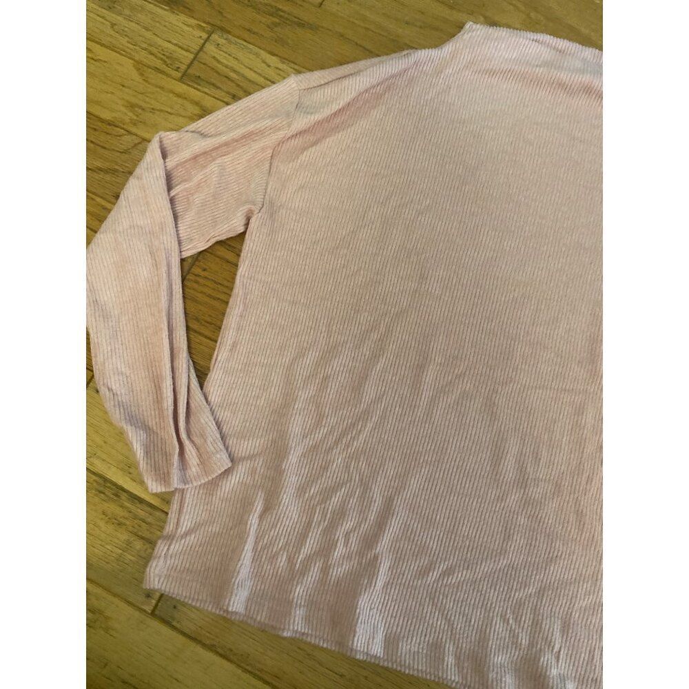 Gap Womens Ribbed Long Sleeve mock neck Light Pink sweater top size large - Picture 2 of 7